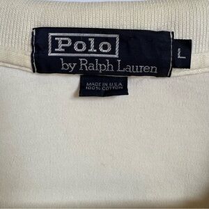 Polo Ralph Lauren Shirt RN41381 Men’s Large Classic Fit Ivory Blue Pony 2 Spots‎
